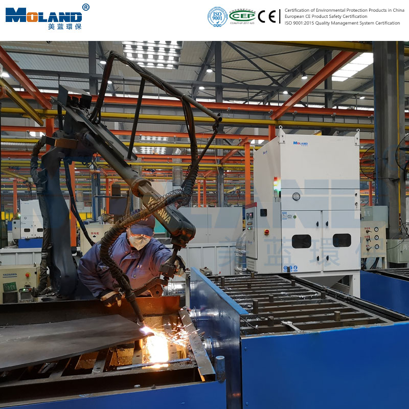 Smoke and Dust Purification at Sloping Mouth